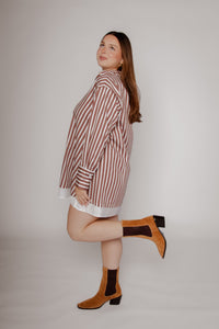 Stripe Layer Mini Shirtdress Huckleberry