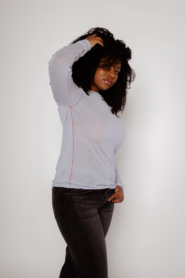 Extra-Fine Knitted Merino Jumper Light Blue
