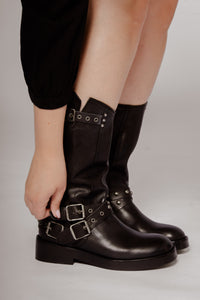We The Free Janey Engineer Boot Black Women's Boots Free People