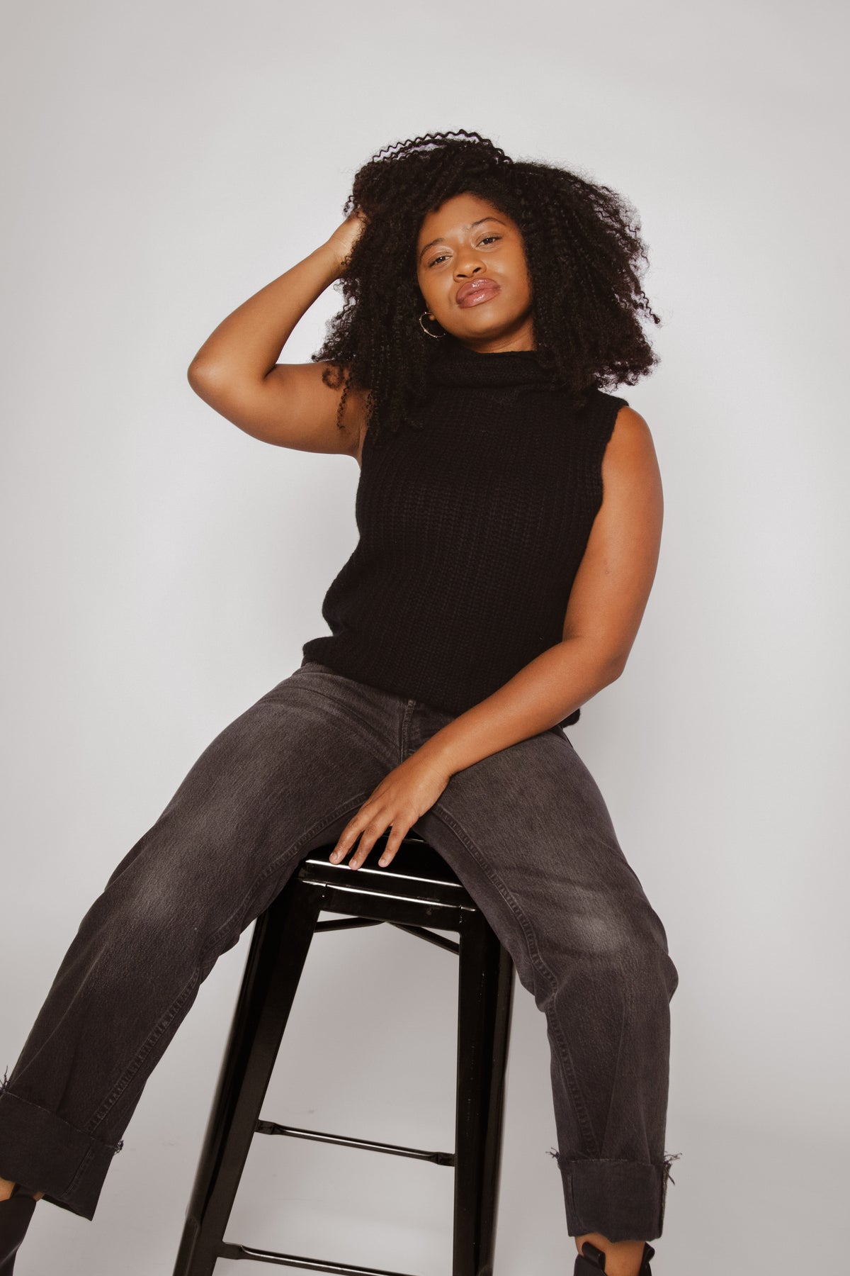 Polly Cashmere Vest Black Women's Tops One Grey Day