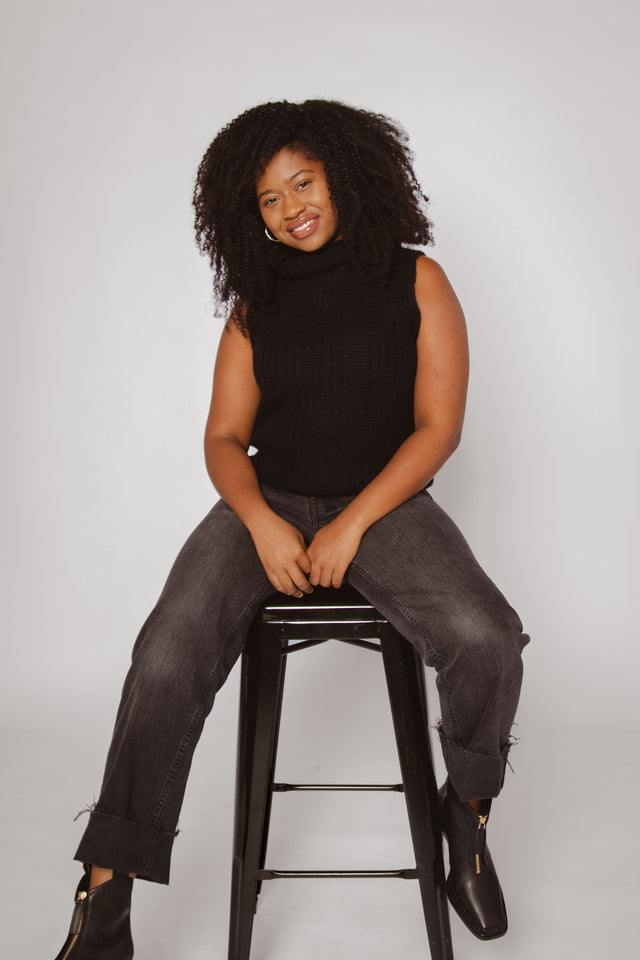 Polly Cashmere Vest Black Women's Tops One Grey Day