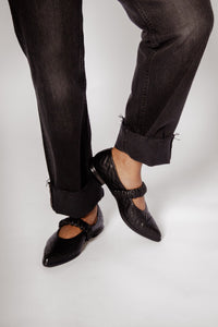 Caty Foulard Black Women's Shoes Flats Homers