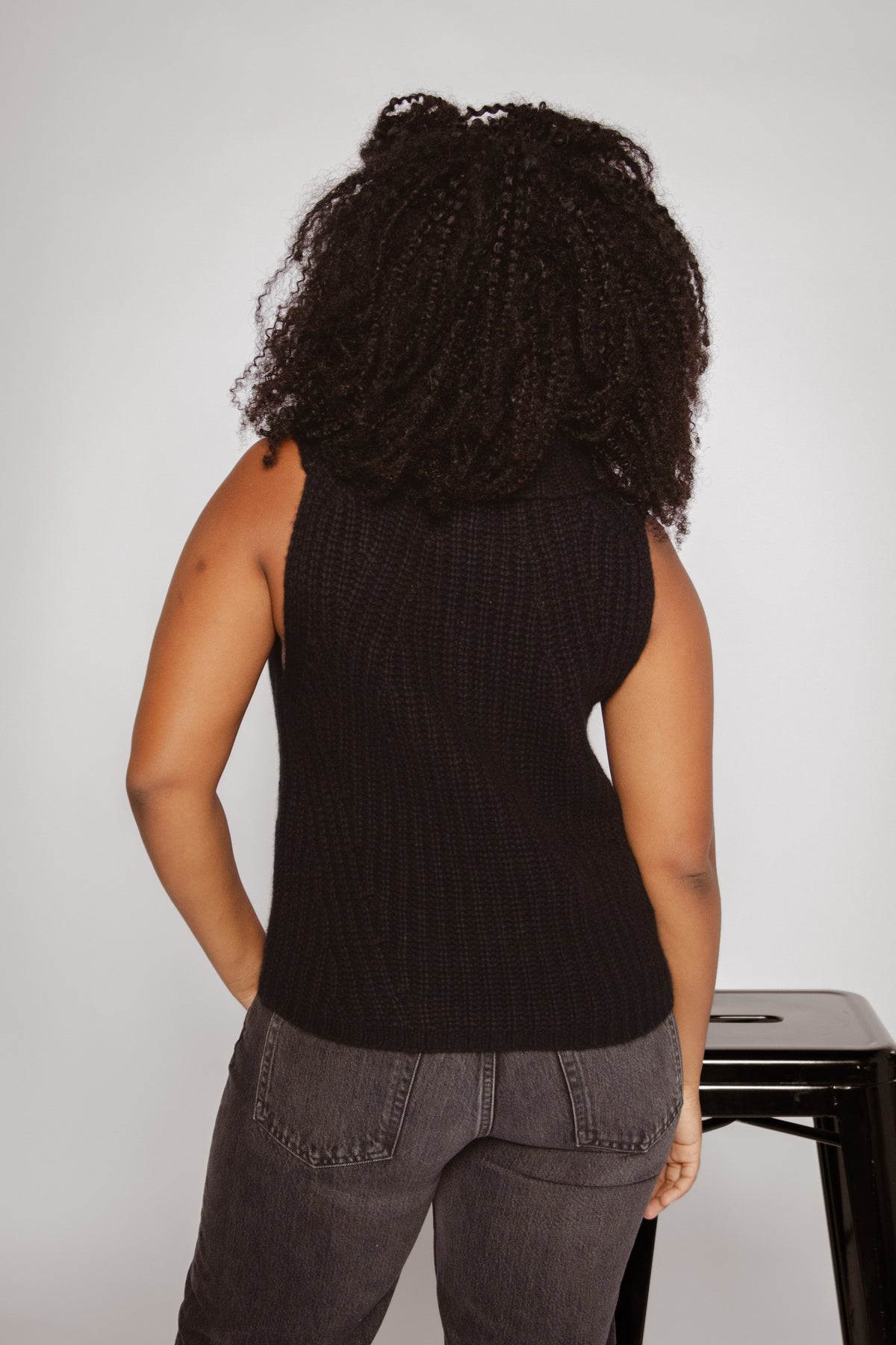 Polly Cashmere Vest Black Women's Tops One Grey Day