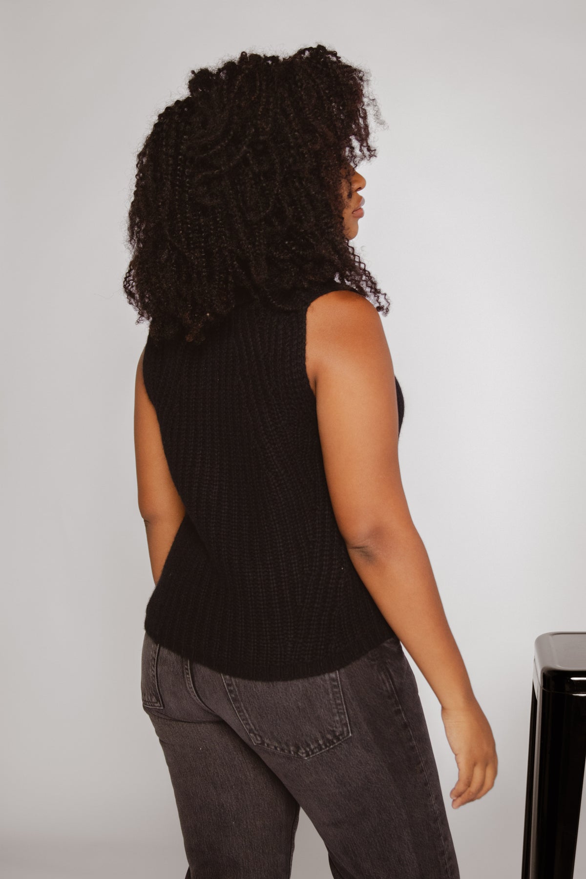 Polly Cashmere Vest Black Women's Tops One Grey Day