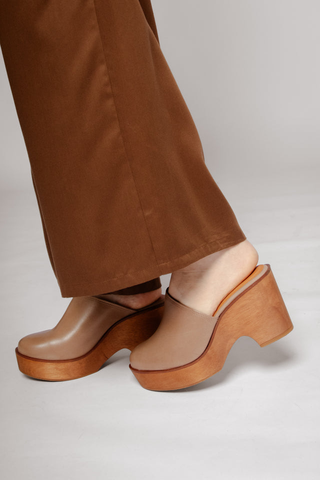 Hudson Wedge Clog Mushroom Women's Shoes Platforms Free People
