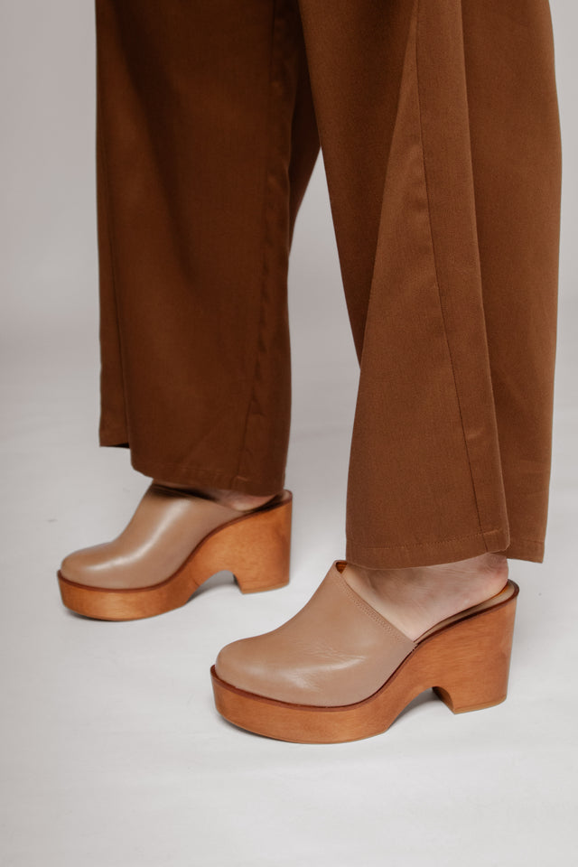 Hudson Wedge Clog Mushroom Women's Shoes Platforms Free People