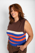 Sherry Knitted Vest Multicolor Women's Tops Thinking Mu