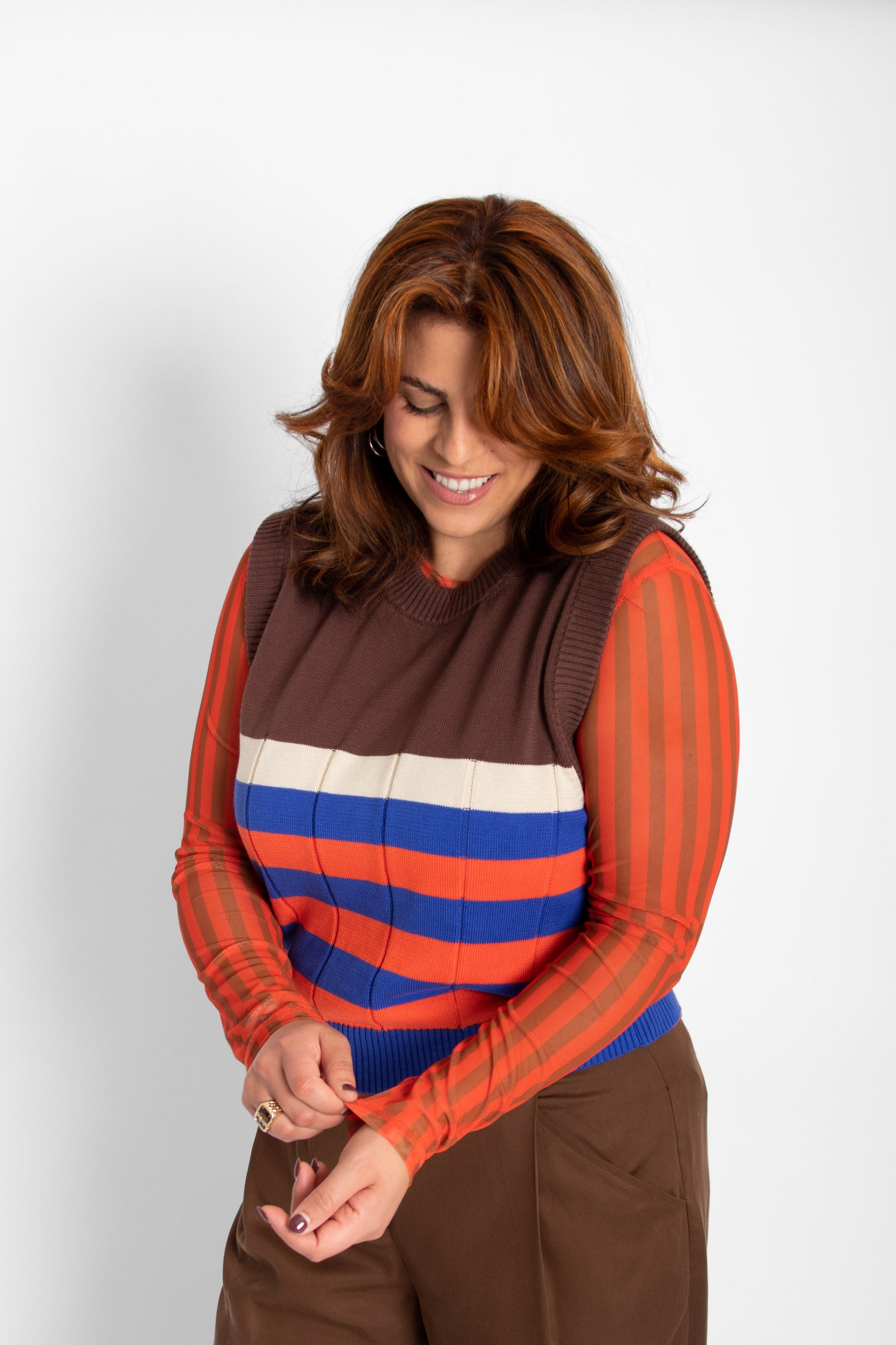 Sherry Knitted Vest Multicolor Women's Tops Thinking Mu