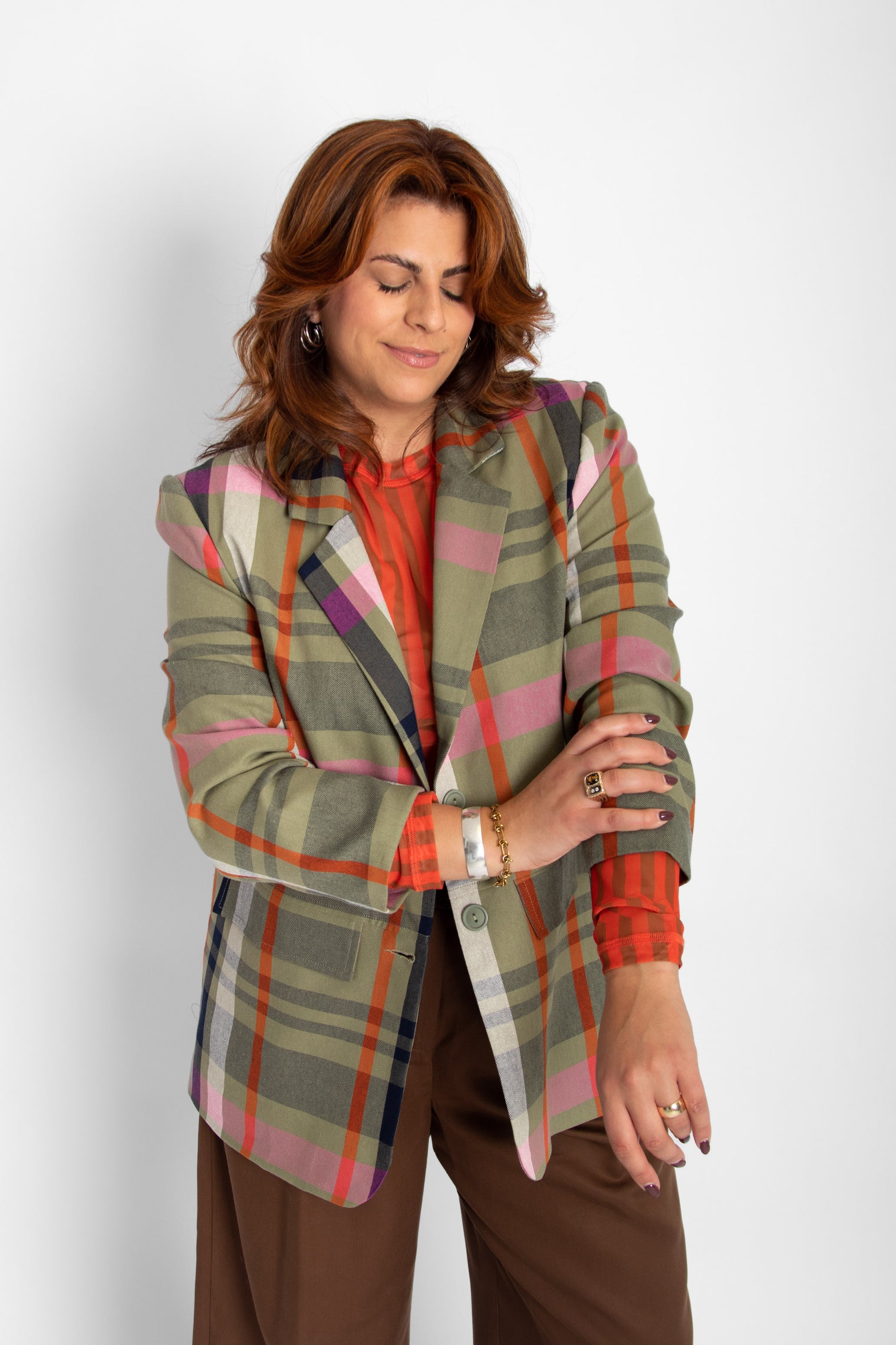Rory Jacket Pink Tarten Women's Tops Eve Gravel