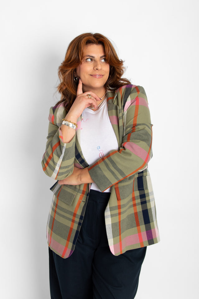 Rory Jacket Pink Tarten Women's Tops Eve Gravel