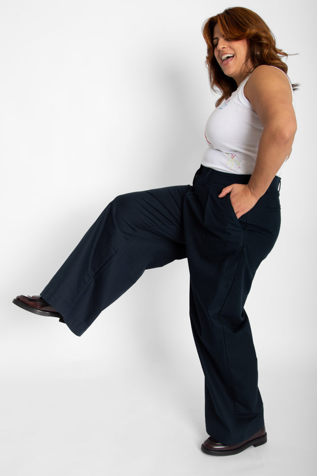 Dark Navy Pat Pants Women's Bottoms Thinking Mu