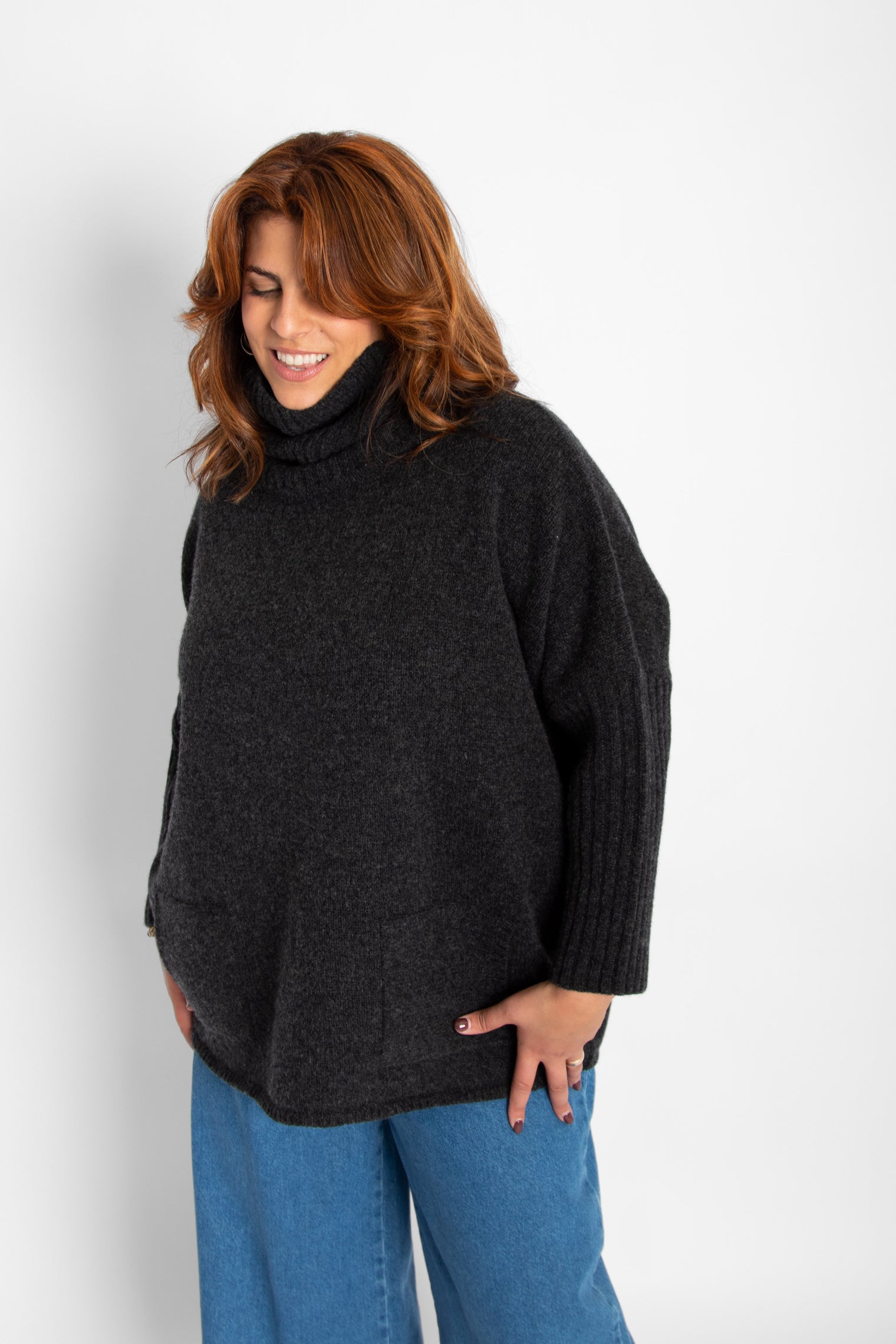 Adela Jumper Charcoal Women's Tops Bibico