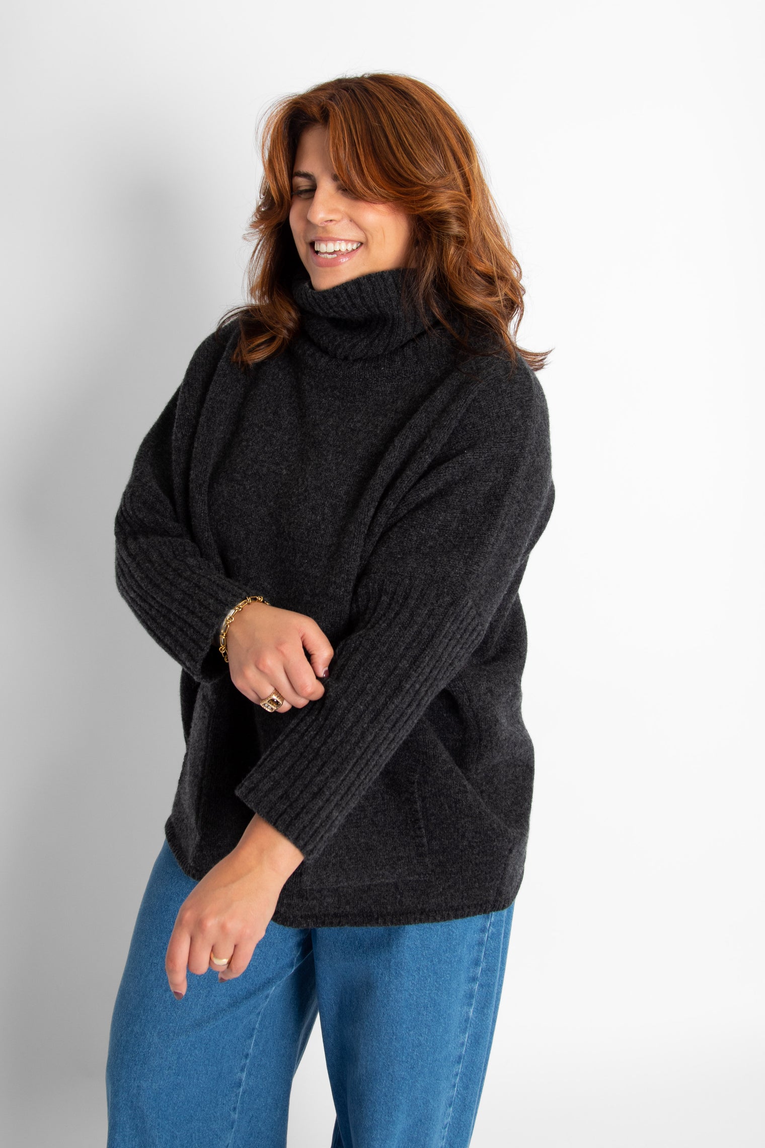Adela Jumper Charcoal Women's Tops Bibico
