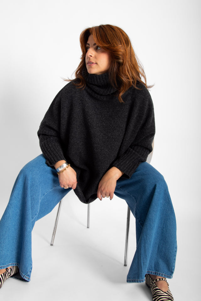 Adela Jumper Charcoal Women's Tops Bibico