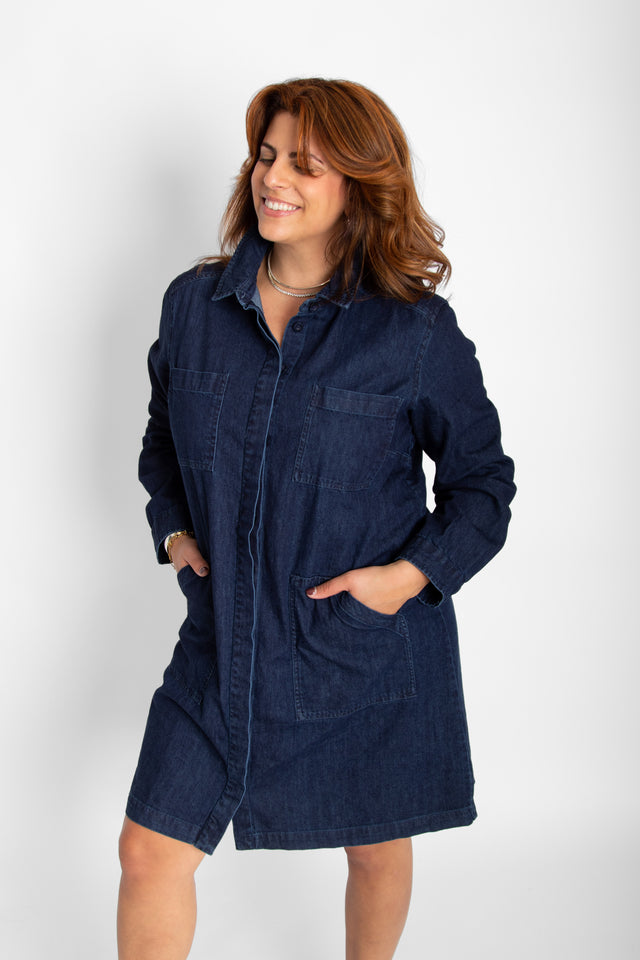 Ocean Shirt Dress Heavy Denim Women's Dresses Bibico