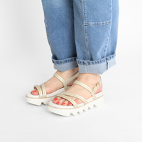 Carolyn White Gold Women's Sandals Platforms Bussola