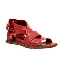 Cross & Band Softy Sandal Red Women's Sandals All Black    