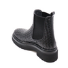 Women's woven black leather lug sole boot SIENA SIERRA BLACK by HOMERS.