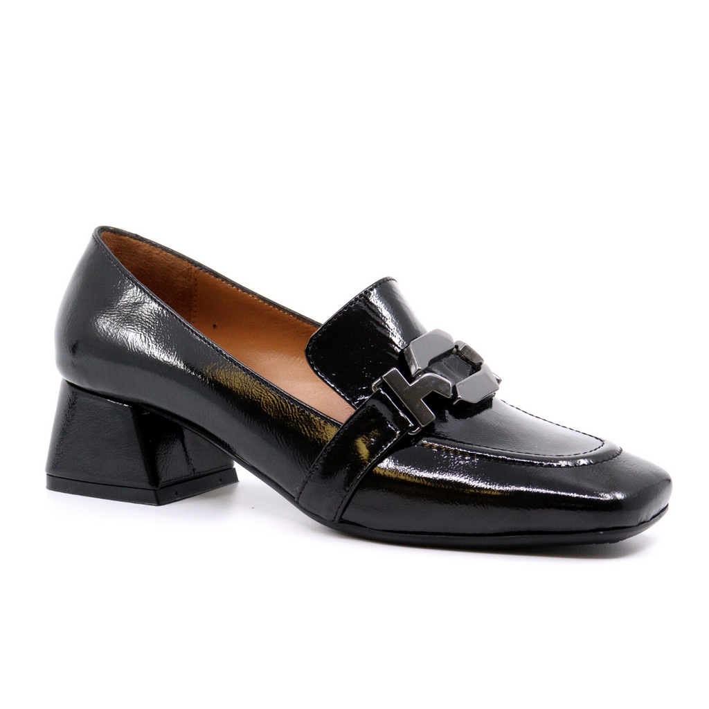 Women's block heel patent pumps CAMERON BLACK NAPLACK by ATELIERS