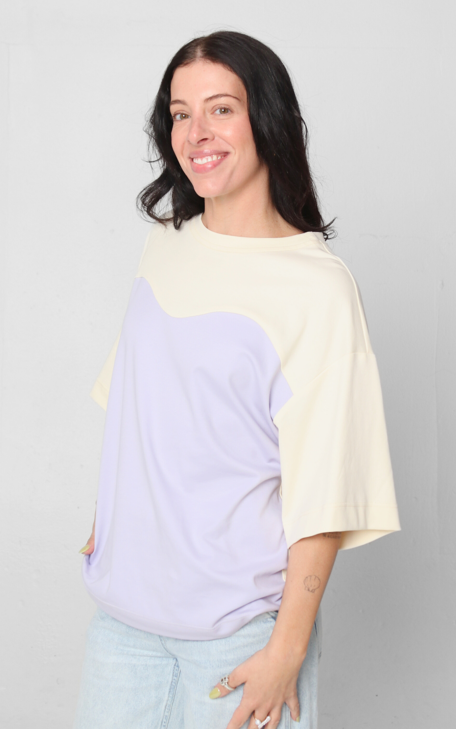 Homey Top Crème/Lilas Women's Tops Eve Gravel
