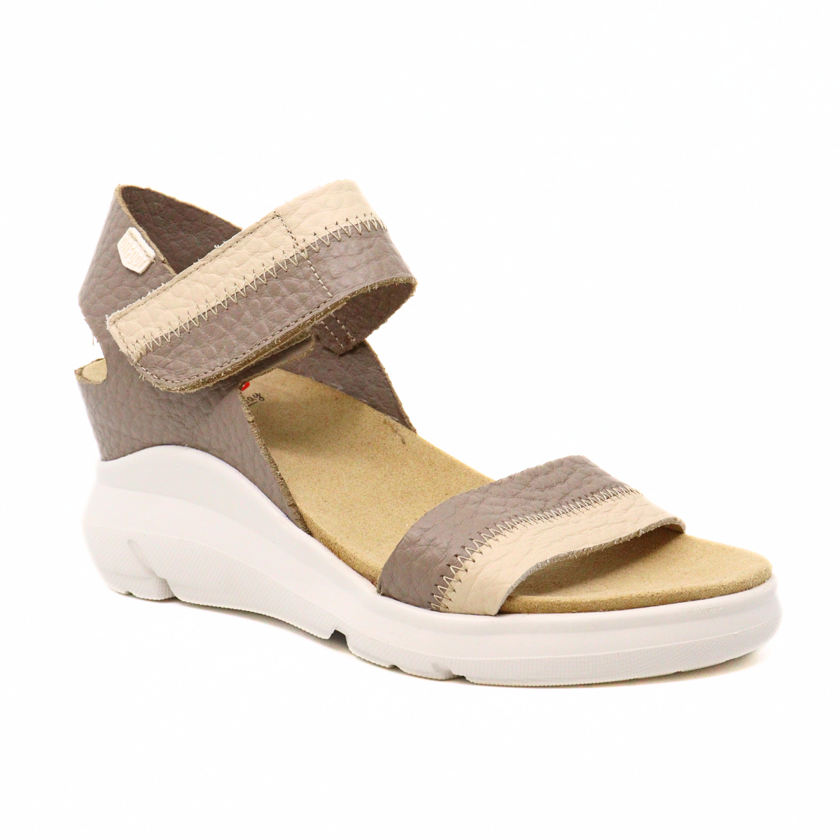 Charlotte Beige/Taupe Women's Sandals Platforms On Foot    