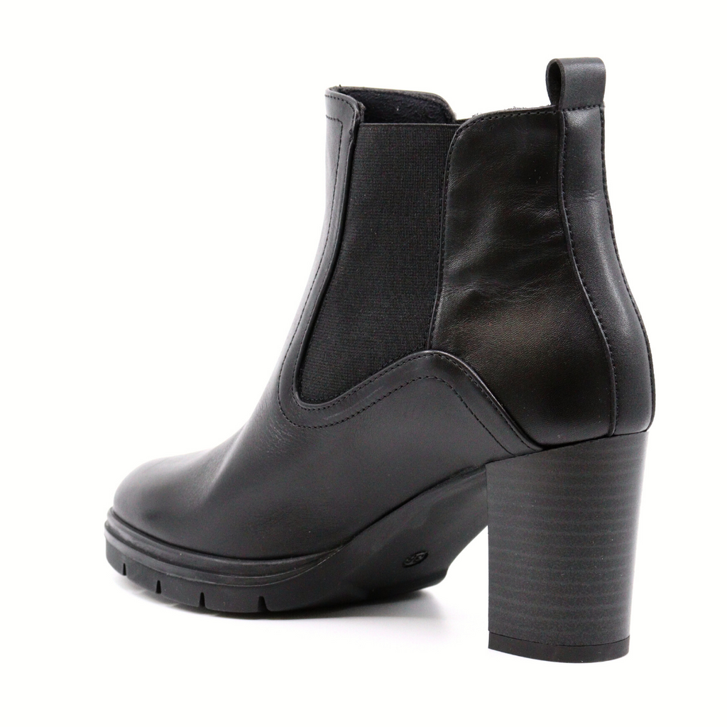 Women's black heeled bootie RUBY BLACK LEATHER by ATELIERS