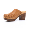 Women's leather chunky heel mule senna tan by Antelope