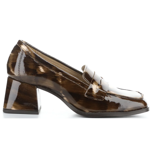 Women's heeled loafer Amalie Fantasia Brown by BOS & CO
