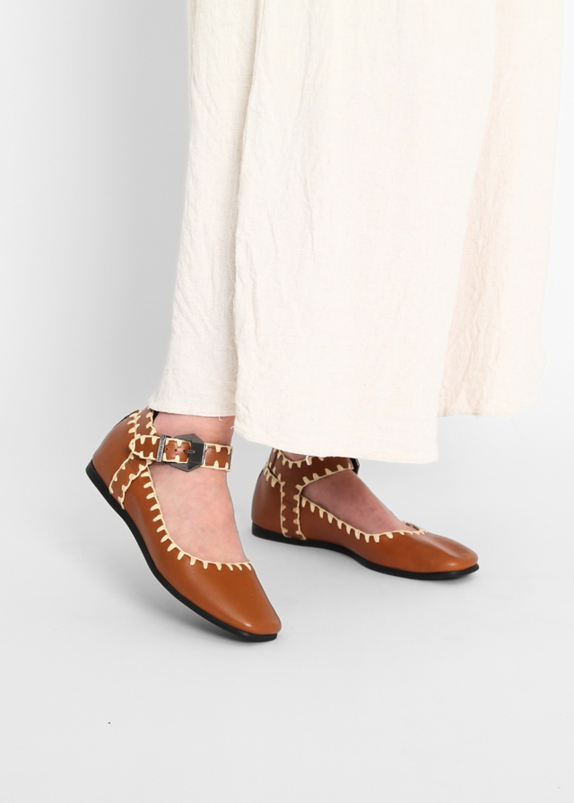 Crochet Mystic Flat Tan Women's Shoes Flats Free People