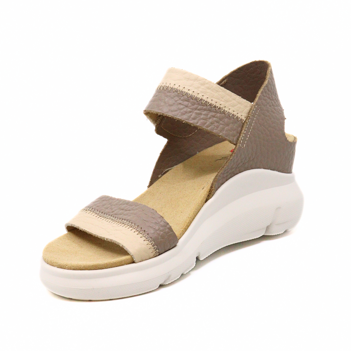 Charlotte Beige/Taupe Women's Sandals Platforms On Foot    