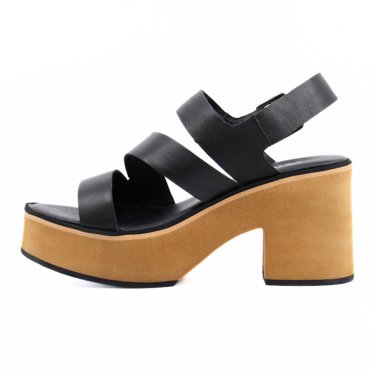 Ina Black Women's Sandals Heels Antelope    