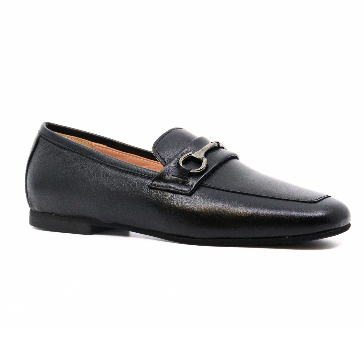 Cannes Black Leather Women's Shoes Loafers Ateliers    