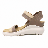 Charlotte Beige/Taupe Women's Sandals Platforms On Foot    