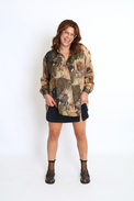 Wide Shirt Print Women's Tops Cossac