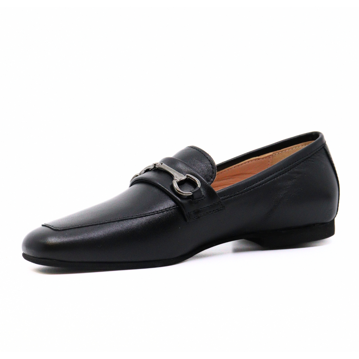 Cannes Black Leather Women's Shoes Loafers Ateliers    