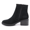 Women's suede waterproof heeled boot DEMI BLACK SUEDE by SALVIA