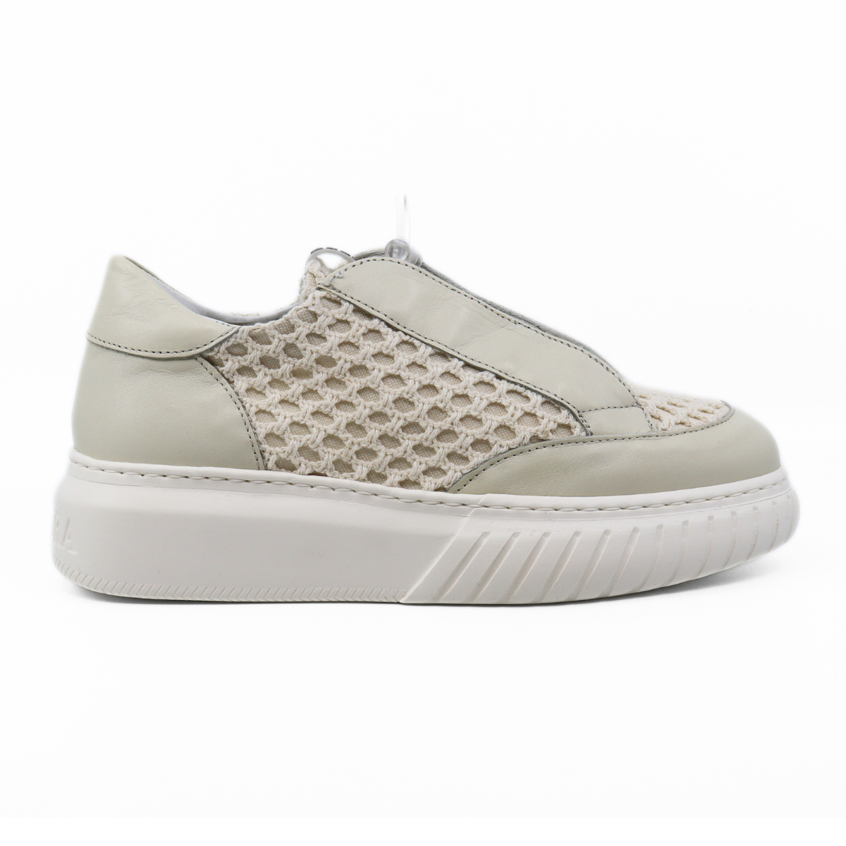 Ivor Crochet Cream Women's Sneakers Platforms Andia Fora