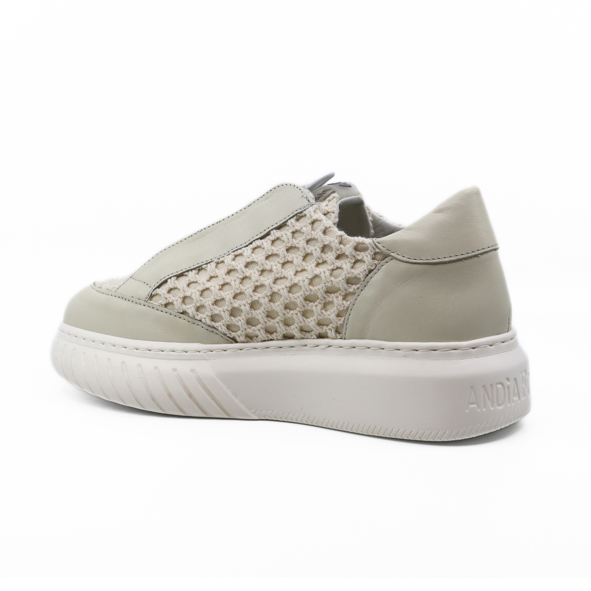 Ivor Crochet Cream Women's Sneakers Platforms Andia Fora