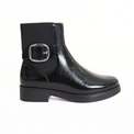 Perle Black Crinkle Patent Women's Boots Valdini