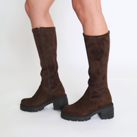 Brenna Brown Suede Women's Boots Heels Bos & Co
