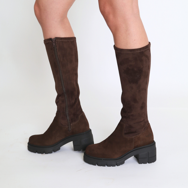 Brenna Brown Suede Women's Boots Heels Bos & Co