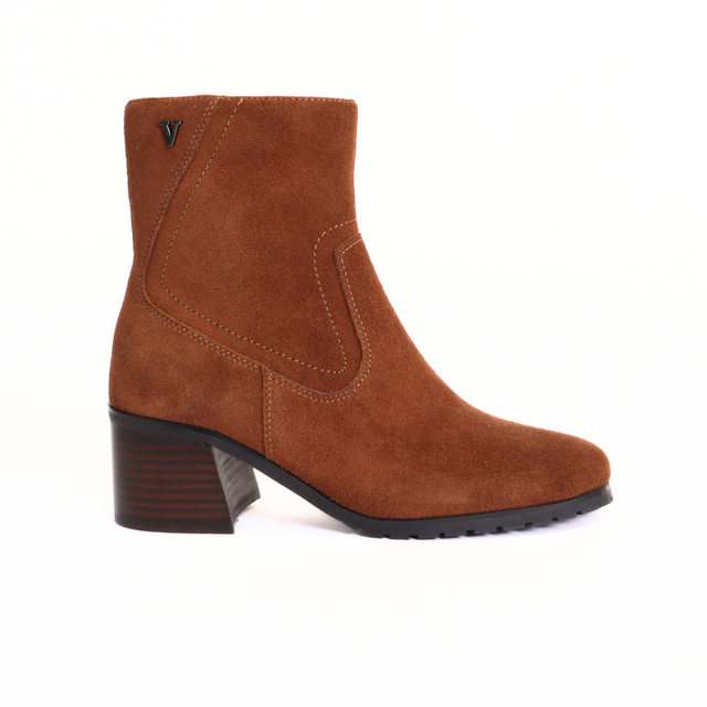 Beau Rust Suede Women's Boots Heels Valdini