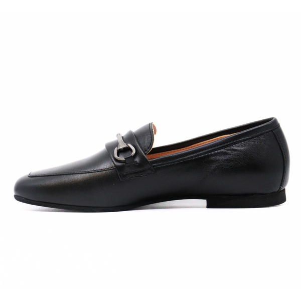 Cannes Black Leather Women's Shoes Loafers Ateliers    