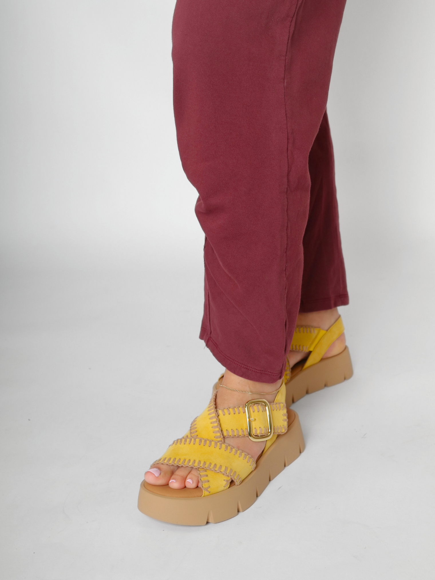 Stitched Sandalia Yellow Women's Sandals Platforms Gabor