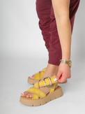 Stitched Sandalia Yellow Women's Sandals Platforms Gabor