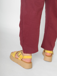 Stitched Sandalia Yellow Women's Sandals Platforms Gabor