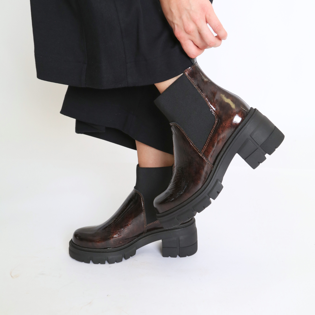 Bianc Machado Patent Women's Boots Heels Bos & Co