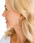 Silver Bamboo Hoop Earrings Gifts + Accessories Jewelry Susan Shaw