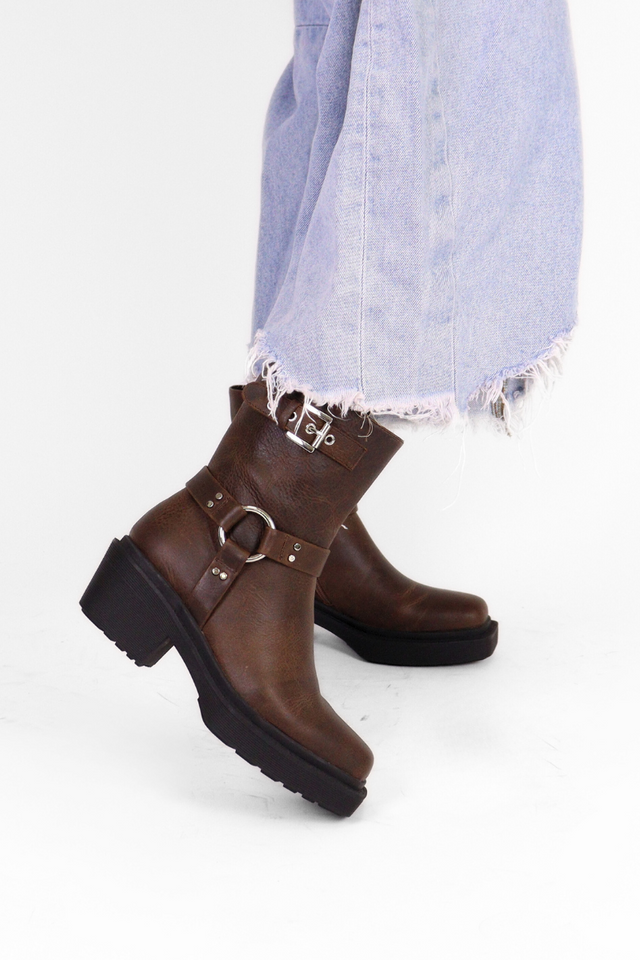 Amina Biker Dark Brown Women's Boots Shoe the Bear    