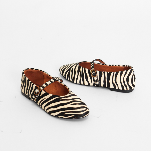 Larisa Calf Hair Mary Jane Flat Women's Shoes Flats Intentionally Blank